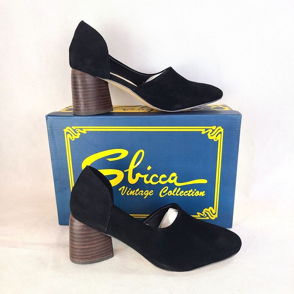 New SBICCA Women's (6.5) Volin Black Suede Leather Heeled Mule $104.95